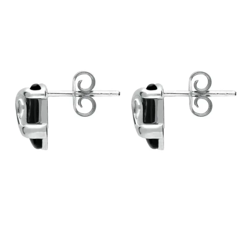 Sterling Silver Whitby Jet Cushion Pattern Stud Earrings sold by Jura Watches product image thumbnail 2