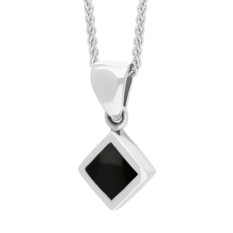 Sterling Silver Whitby Jet Dinky Square Necklace sold by Jura Watches product image thumbnail 2