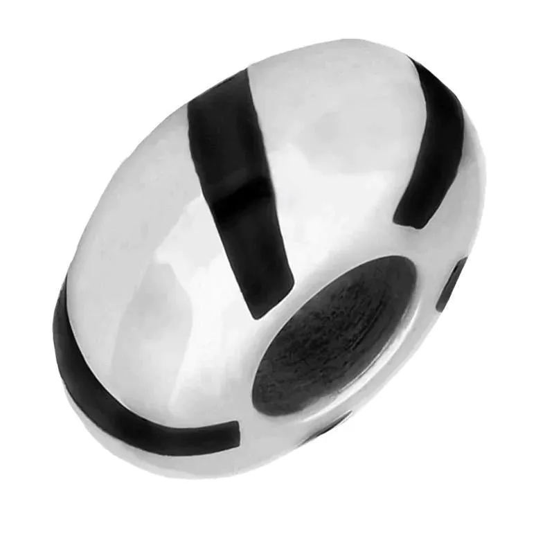Sterling Silver Whitby Jet Five Stone Stripy Charm sold by Jura Watches