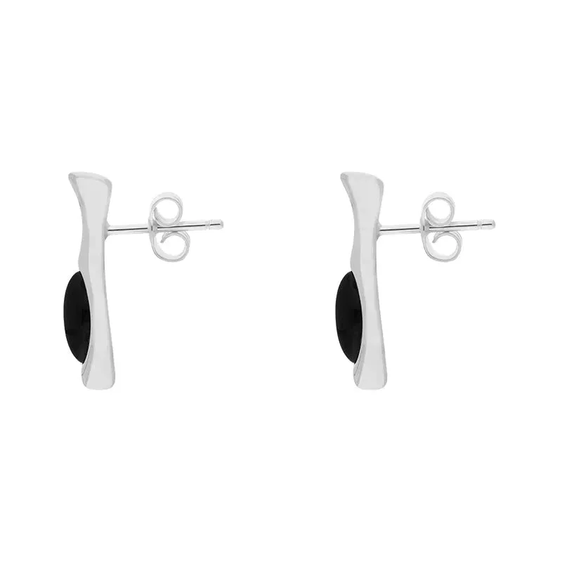 Sterling Silver Whitby Jet Marquise Drop Stud Earrings sold by Jura Watches product image thumbnail 2