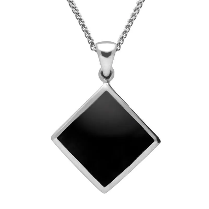Sterling Silver Whitby Jet Rhombus Necklace sold by Jura Watches