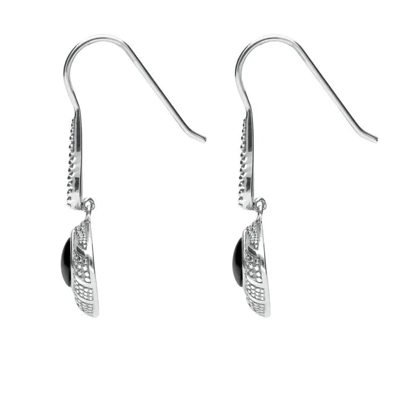 Sterling Silver Whitby Jet Oxidised Tear Drop Earrings sold by Jura Watches product image thumbnail 2