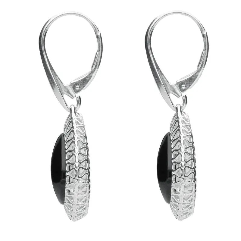 Sterling Silver Whitby Jet Pierced Drop Earrings sold by Jura Watches product image thumbnail 2