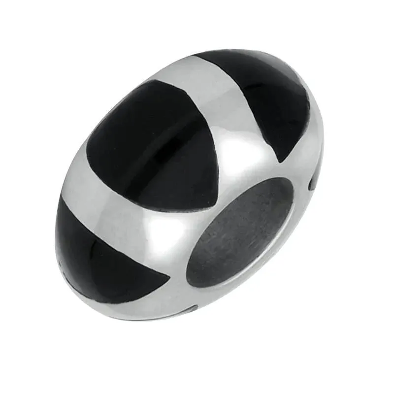 Sterling Silver Whitby Jet Six Stone Wheel Charm sold by Jura Watches