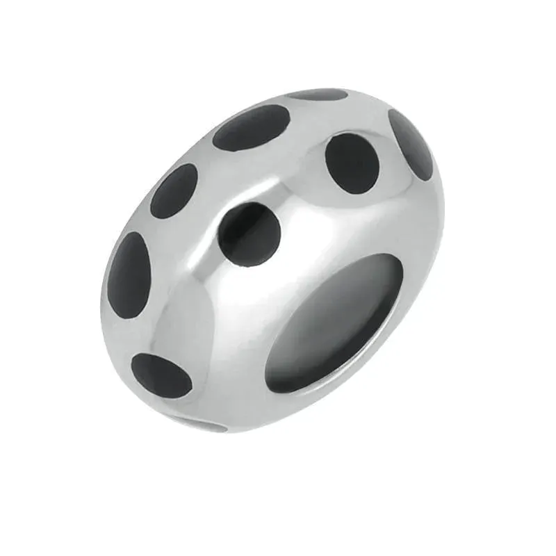 Sterling Silver Whitby Jet Spotty Charm sold by Jura Watches
