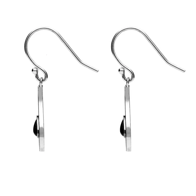 Sterling Silver Whitby Jet Teardrop Oxidised Drop Earrings sold by Jura Watches product image thumbnail 2