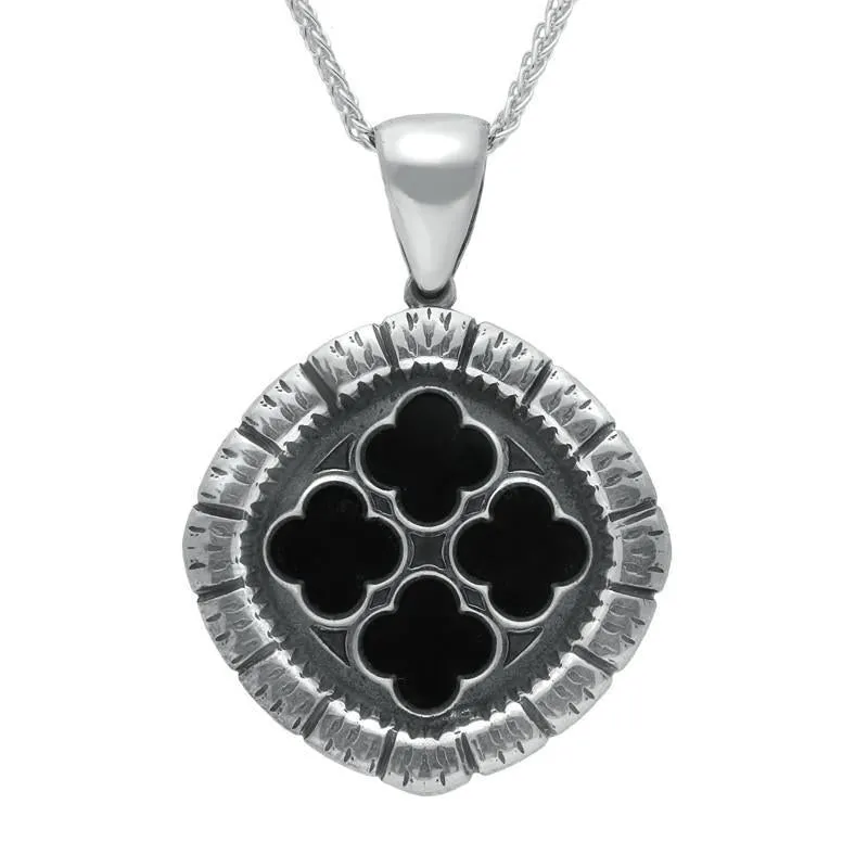 Sterling Silver Whitby Jet Abbey Window Necklace sold by Jura Watches