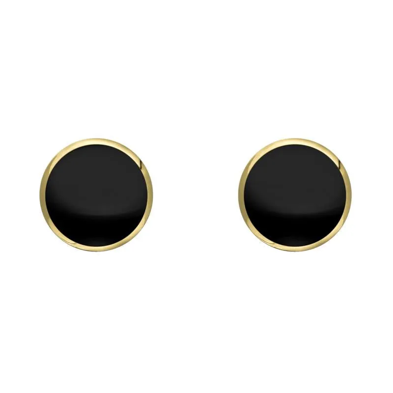 9ct Yellow Gold Whitby Jet 5mm Classic Small Round Stud Earrings sold by Jura Watches