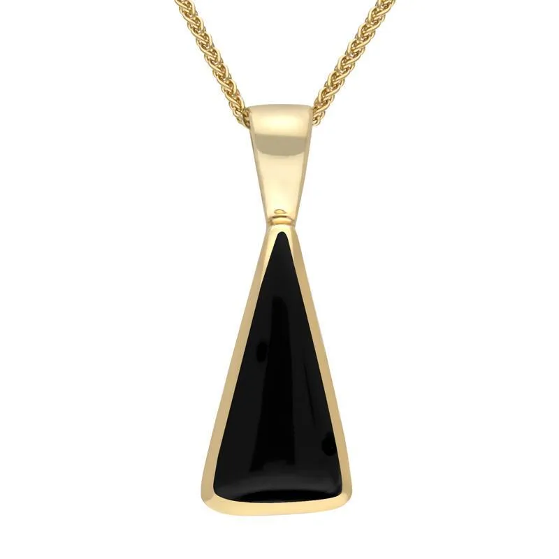 9ct Yellow Gold Whitby Jet Triangle Necklace sold by Jura Watches