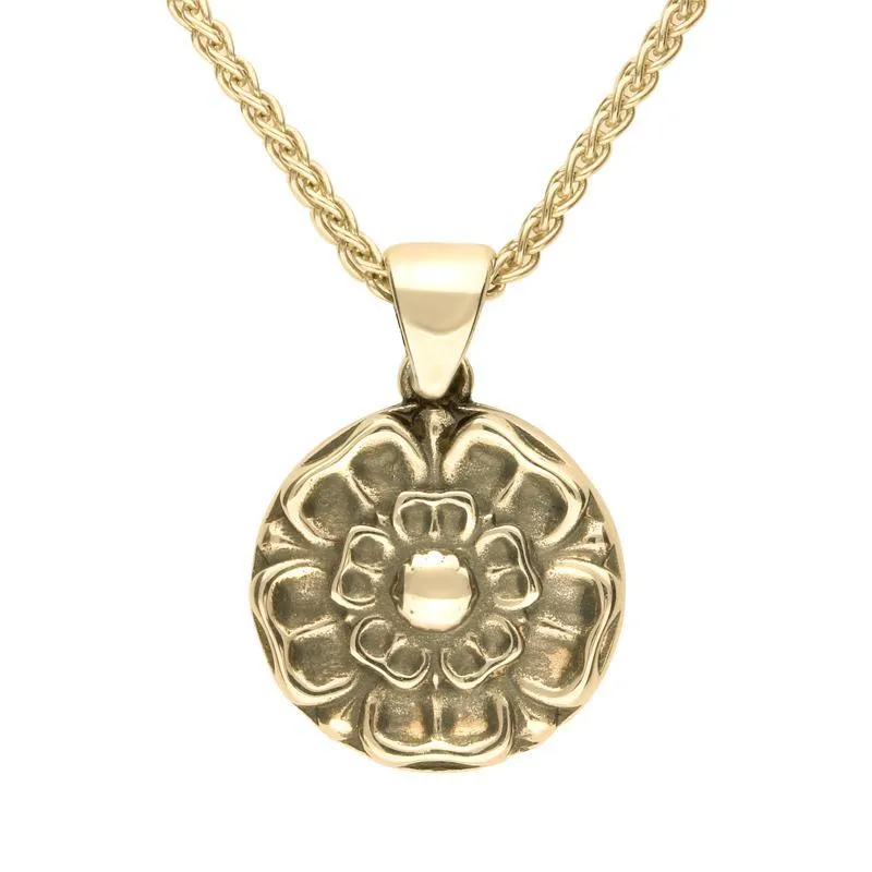 9ct Yellow Gold Whitby Jet Tudor Rose Reversible Necklace sold by Jura Watches product image thumbnail 2