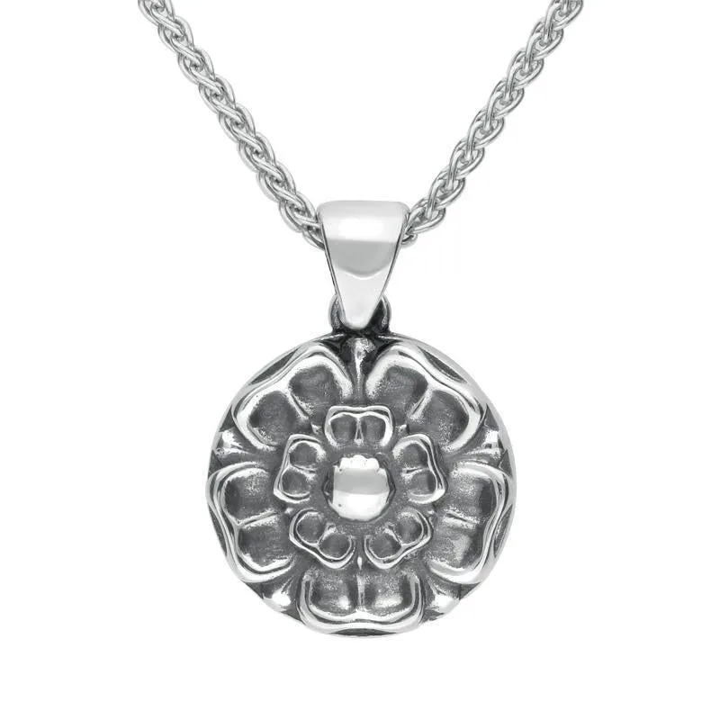 Sterling Silver Whitby Jet Tudor Rose Reversible Necklace sold by Jura Watches product image thumbnail 2