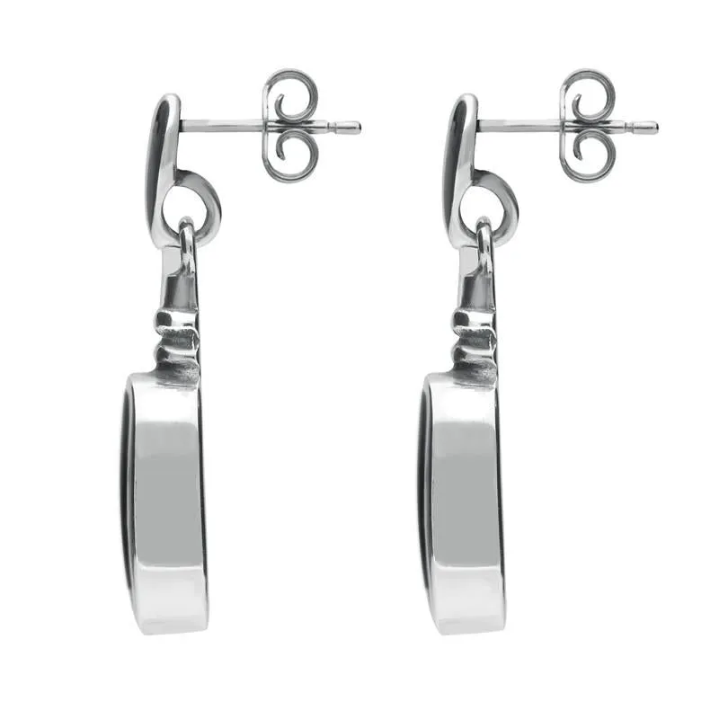 Sterling Silver Whitby Jet Oblong Bottle Top Drop Earrings sold by Jura Watches product image thumbnail 2