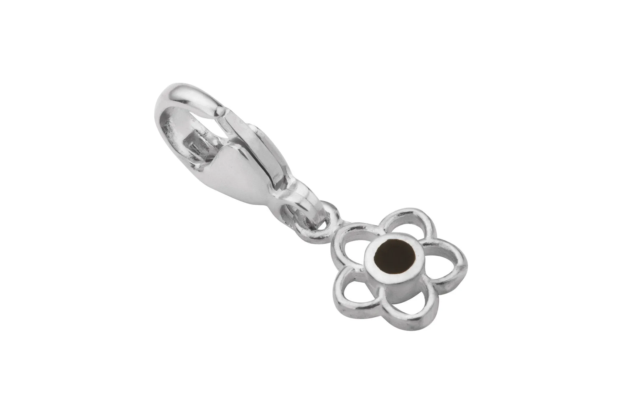 Sterling Silver Whitby Jet Flower Dropper Charm sold by Jura Watches product image thumbnail 2
