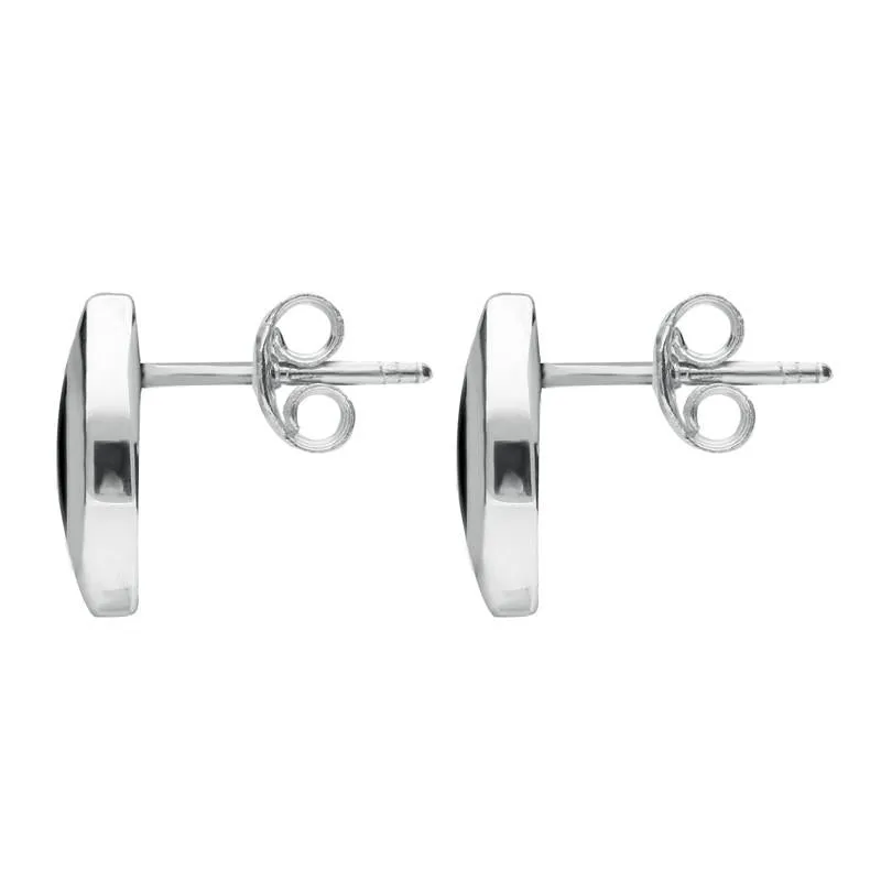 Sterling Silver Whitby Jet Framed Marquise Stud Earrings sold by Jura Watches product image thumbnail 2