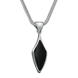 Sterling Silver Whitby Jet Kite Shaped Necklace sold by Jura Watches