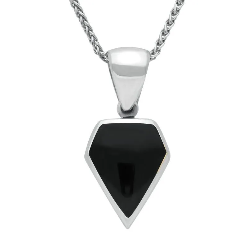 Sterling Silver Whitby Jet Kite Shaped Necklace sold by Jura Watches