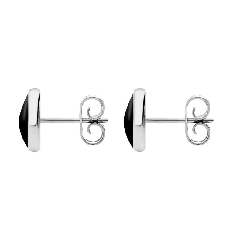 Sterling Silver Whitby Jet 8mm Classic Large Round Stud Earrings sold by Jura Watches product image thumbnail 2