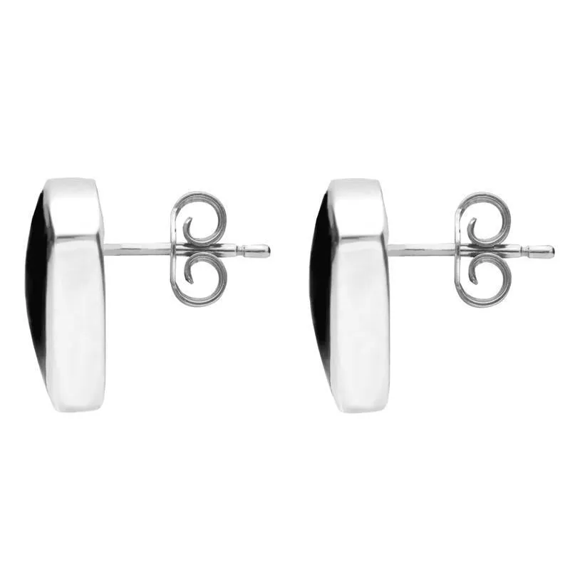 Sterling Silver Whitby Jet Large Curved Triangle Stud Earrings sold by Jura Watches product image thumbnail 2