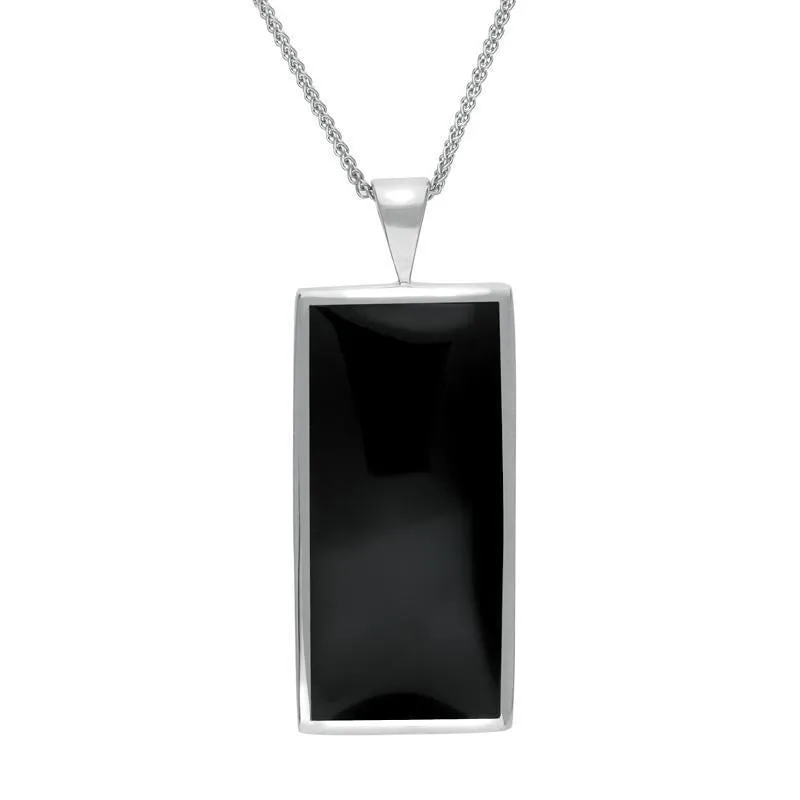 Sterling Silver Whitby Jet Oblong Large Necklace sold by Jura Watches