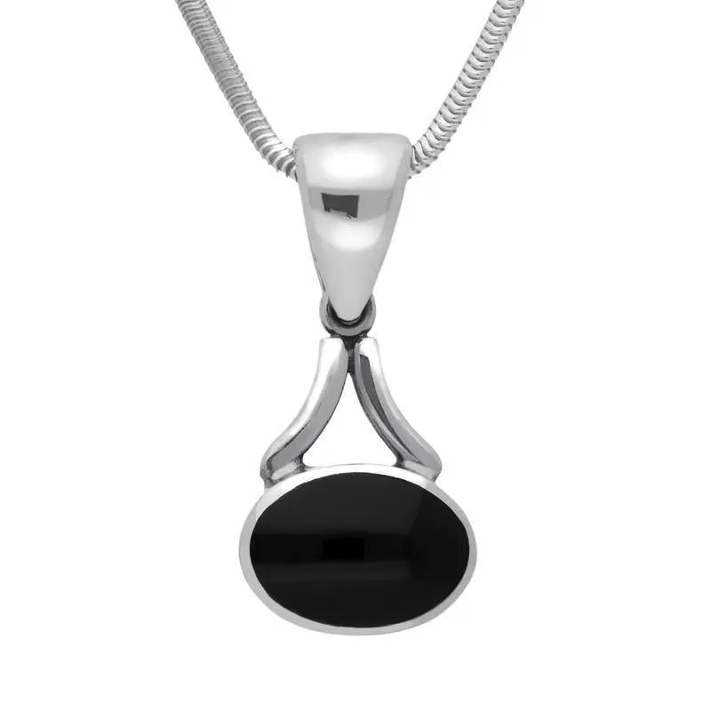 Sterling Silver Whitby Jet Heritage Oval Necklace sold by Jura Watches