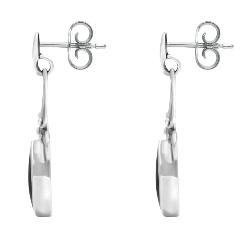 Sterling Silver Whitby Jet Marquise Drop Earrings sold by Jura Watches product image thumbnail 2