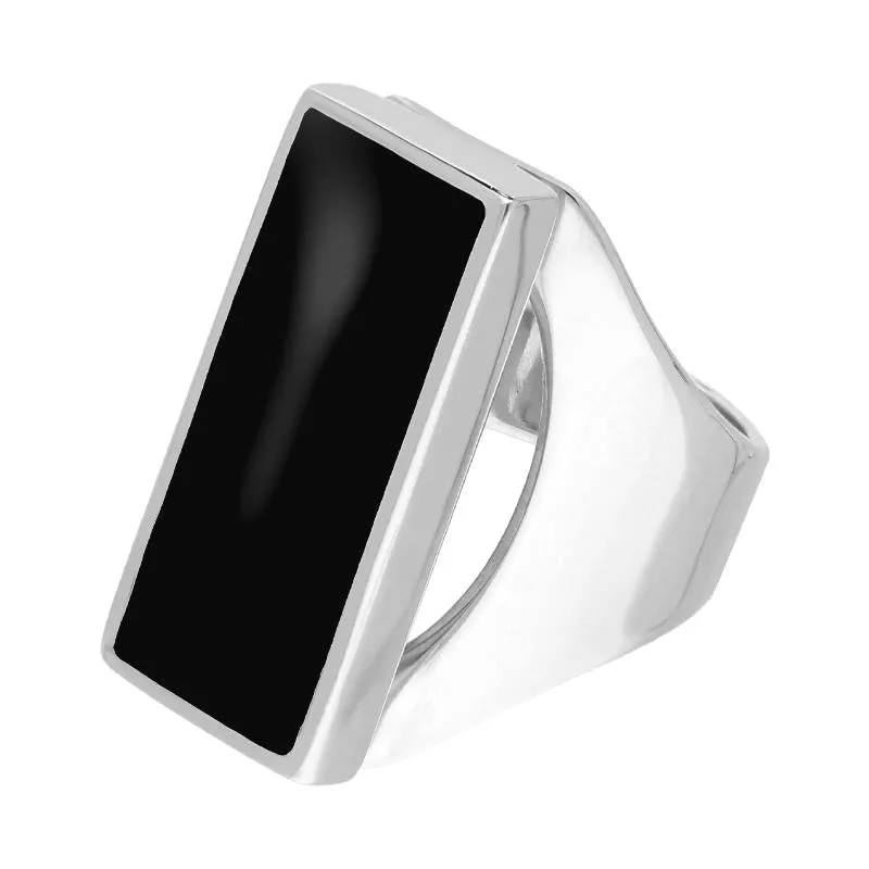 Sterling Silver Whitby Jet Medium Oblong Ring sold by Jura Watches product image thumbnail 2