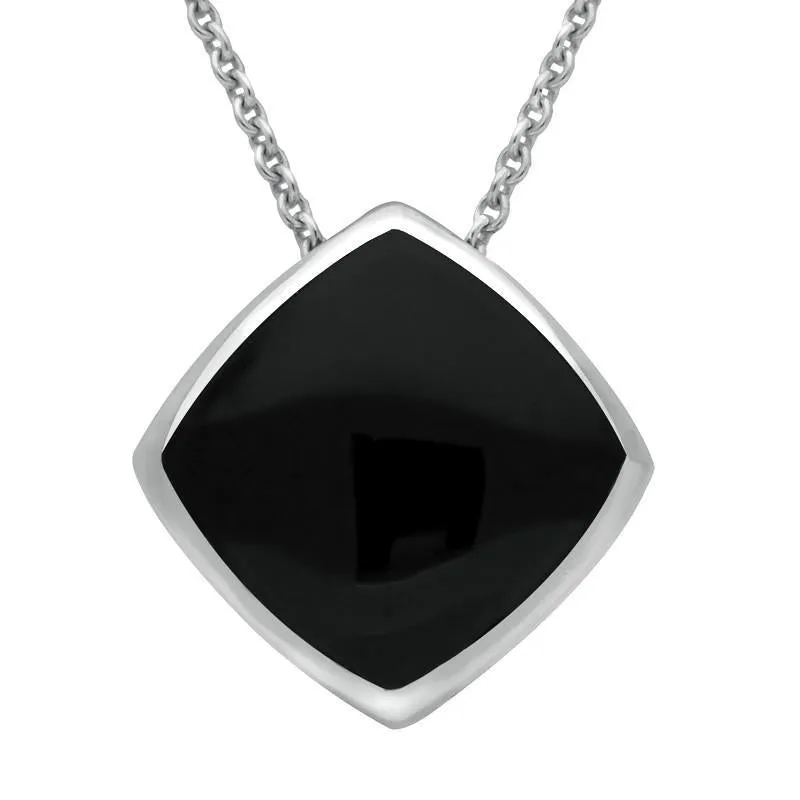 Sterling Silver Whitby Jet Cushion Necklace sold by Jura Watches