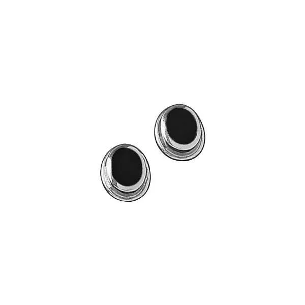 Sterling Silver Whitby Jet Oval Framed Edge Stud Earrings sold by Jura Watches product image thumbnail 2