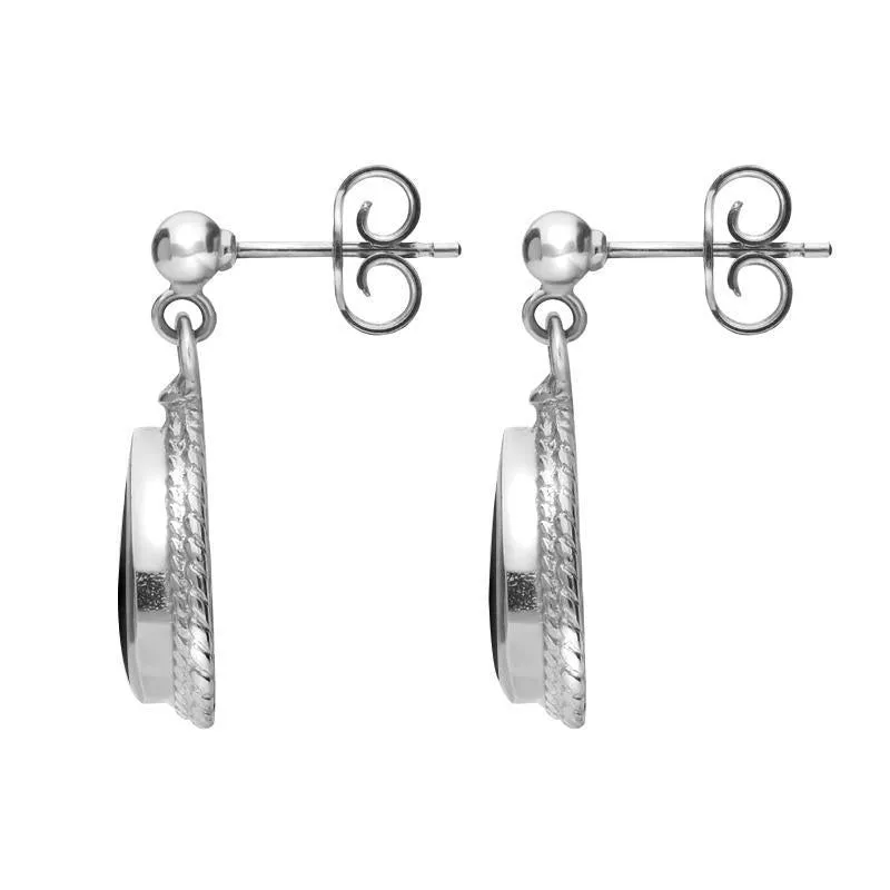 Sterling Silver Whitby Jet Pear Shaped Drop Earrings sold by Jura Watches product image thumbnail 2