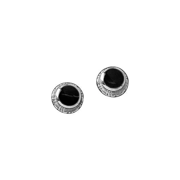 Sterling Silver Whitby Jet Small Circle Rope Edge Stud Earrings sold by Jura Watches product image thumbnail 2