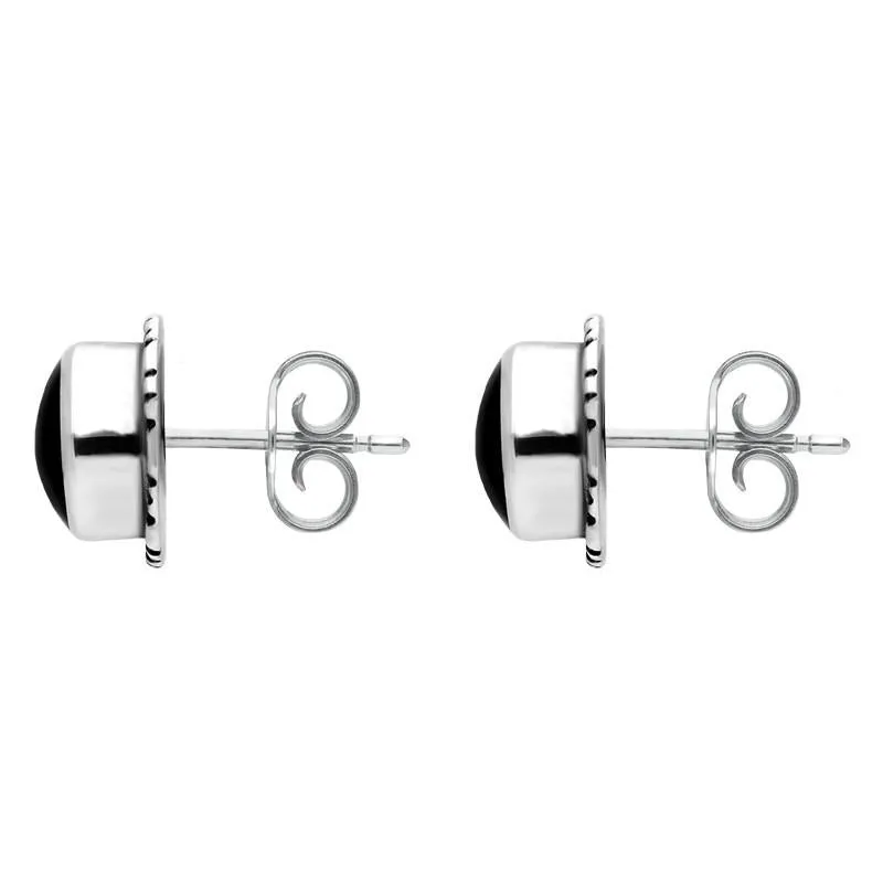 Sterling Silver Whitby Jet Small Circle Rope Edge Stud Earrings sold by Jura Watches product image thumbnail 3