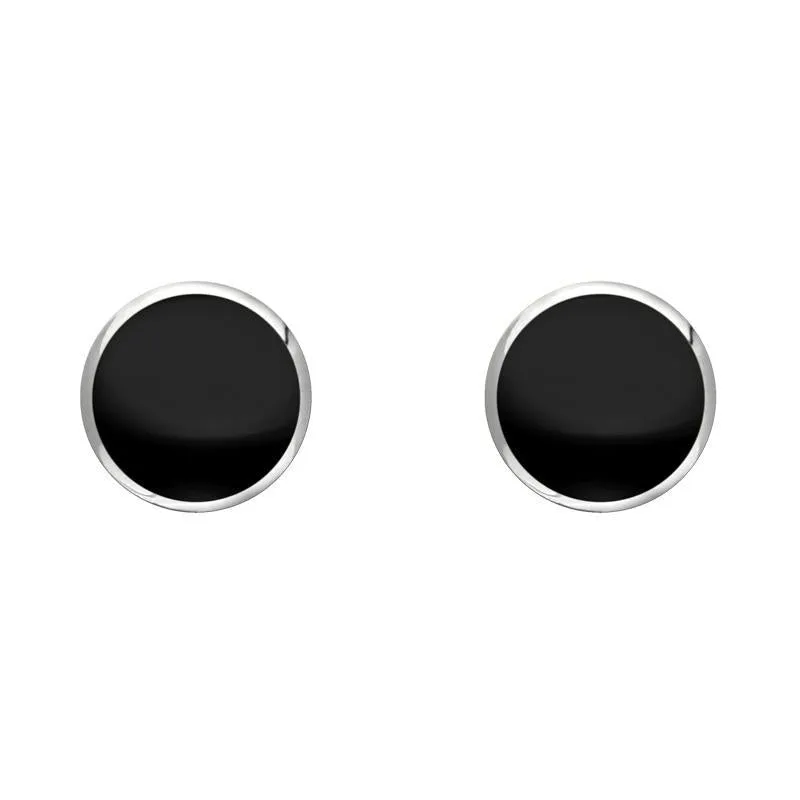 Sterling Silver Whitby Jet 5mm Classic Small Round Stud Earrings sold by Jura Watches