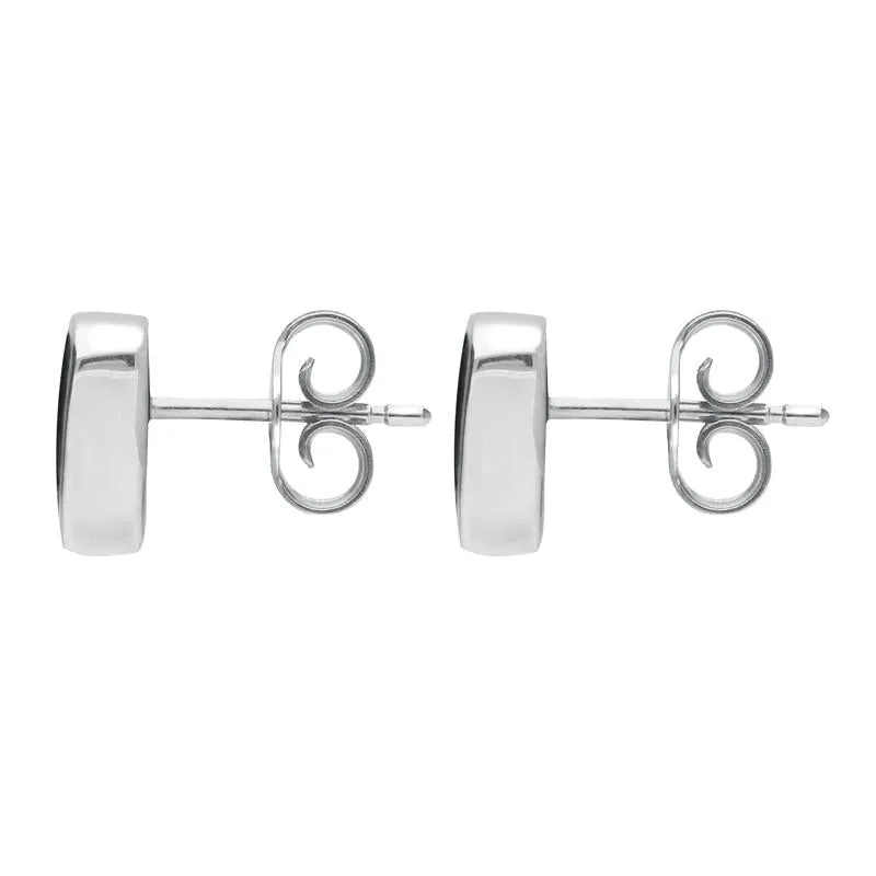 Sterling Silver Whitby Jet Small Curved Triangle Stud Earrings sold by Jura Watches product image thumbnail 2