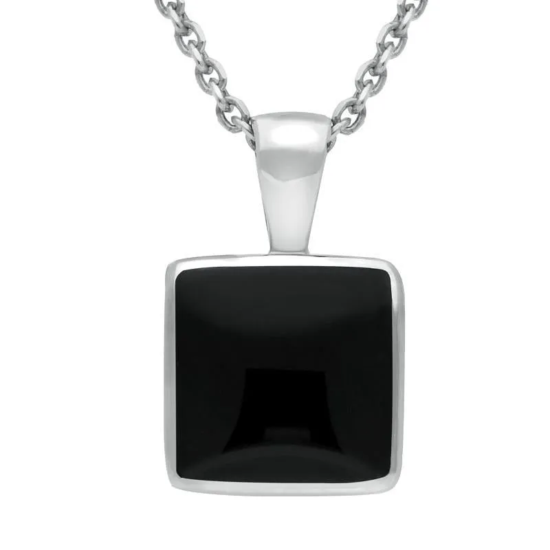 Sterling Silver Whitby Jet Square Necklace sold by Jura Watches