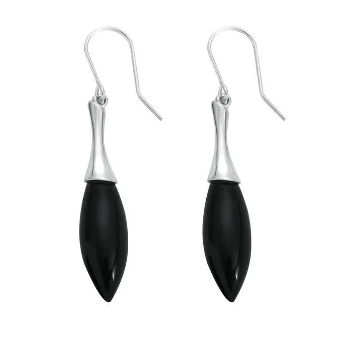 Sterling Silver Whitby Jet Tapered Drop Earrings sold by Jura Watches product image thumbnail 2