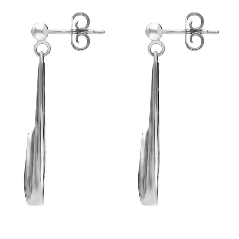 Sterling Silver Whitby Jet Fleur Triangle Drop Earrings sold by Jura Watches product image thumbnail 2