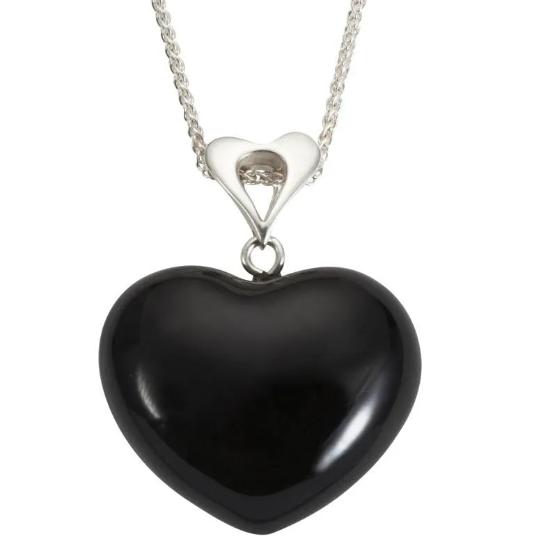 Sterling Silver Whitby Jet Unique Heart sold by Jura Watches