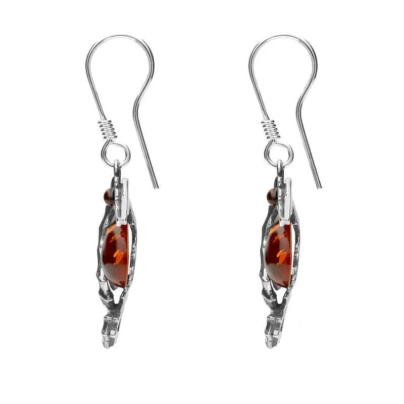 Sterling Silver Amber Seahorse Drop Earrings sold by Jura Watches product image thumbnail 2