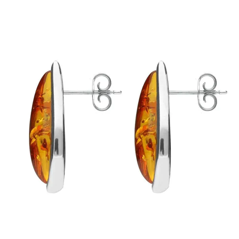 Sterling Silver Amber Leaf Stud Earrings sold by Jura Watches product image thumbnail 2