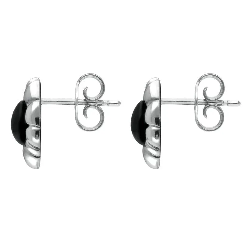 Sterling Silver Whitby Jet Framed Pear Stud Earrings sold by Jura Watches product image thumbnail 2