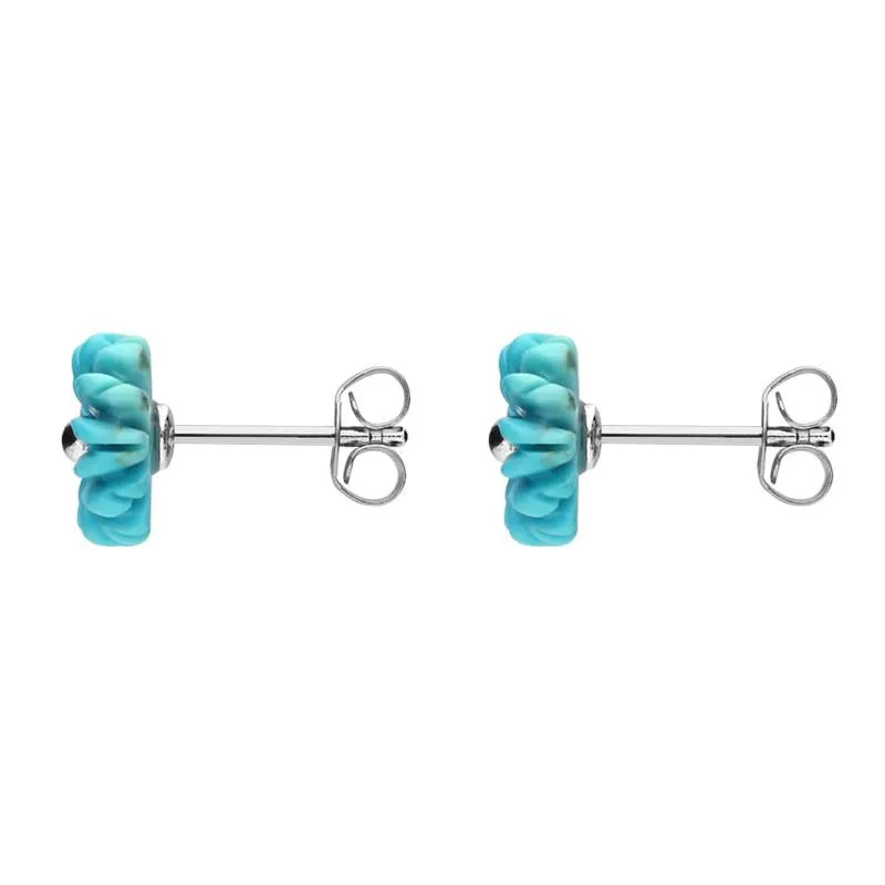 Sterling Silver Turquoise Tuberose 8mm Daisy Stud Earrings sold by Jura Watches product image thumbnail 2