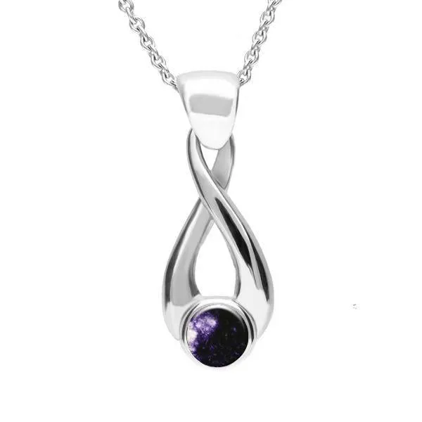 Sterling Silver Blue John Eternity Loop Necklace sold by Jura Watches