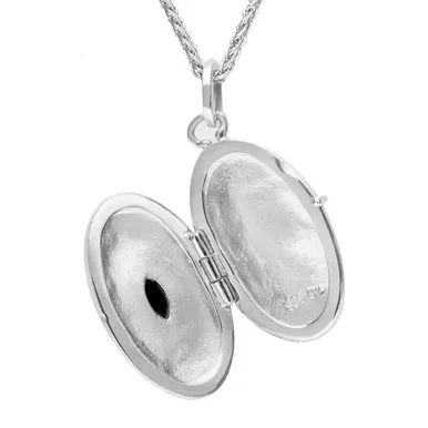 Sterling Silver Whitby Jet Oval Locket sold by Jura Watches product image thumbnail 2