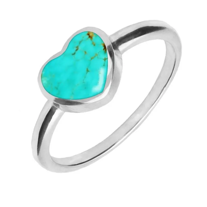 Sterling Silver Turquoise Single Heart Ring sold by Jura Watches