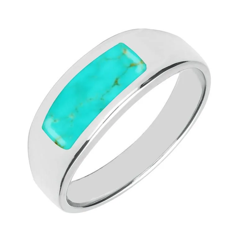 Sterling Silver Turquoise Inlay Band Ring sold by Jura Watches