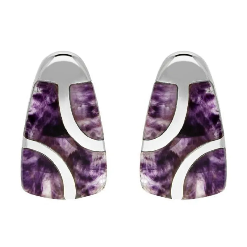 Sterling Silver Blue John Three Stone Stud Earrings sold by Jura Watches