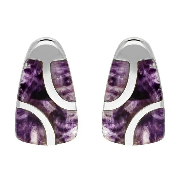 Sterling Silver Blue John Three Stone Stud Earrings sold by Jura Watches