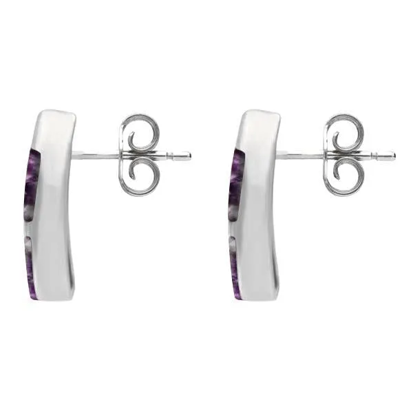 Sterling Silver Blue John Three Stone Stud Earrings sold by Jura Watches product image thumbnail 2