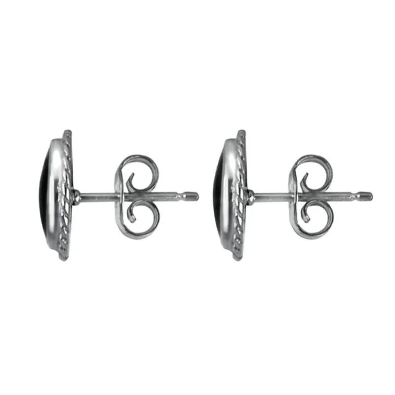 Sterling Silver Whitby Jet Small Oval Rope Edge Stud Earrings sold by Jura Watches product image thumbnail 2
