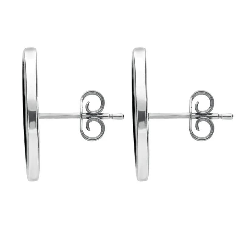 Sterling Silver Whitby Jet Framed Oval Stud Earrings sold by Jura Watches product image thumbnail 2